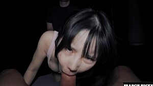 can tiny 18 yo japanese teen deepthroat monster cocks in rough doggystyle 3some before facial cumshot?