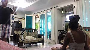 What happens when two latina milfs join one lucky guy for steamy interracial threesome?