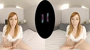 VRAllure Fiery Redhead MILF Shaved Pussy Dildo Vibrator Big Tits Masturbation