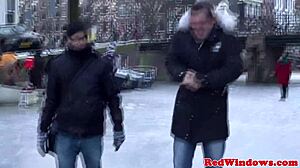 Real Dutch Hooker Rimjob and Cumshot Close Up