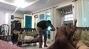 What happens when two latina milfs join one lucky guy for steamy interracial threesome?