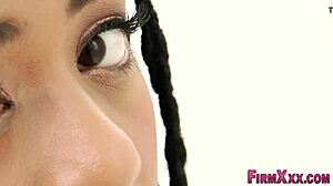 ebony babe with small tits takes monster black cock deep in her ass with heels and buttplug