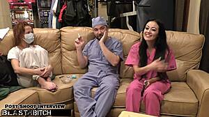 Nurse blaire celeste gags deepthroat huge cum blast pov