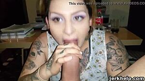 Slutty Tattooed Girlfriend Deepthroats Friends Monster Cock Swallows Every Drop Pov
