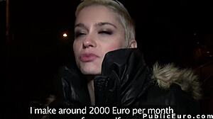 Euro Blonde Flashes Massive Tits Outdoor Before Group Hardcore Fuck