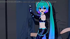 Mantis Miku Sucks Monster Cock Through Glory Hole in Hentai