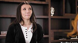 lauren phillips guides teen maya woulfe and lily larimar's first lesbian threesome fun?