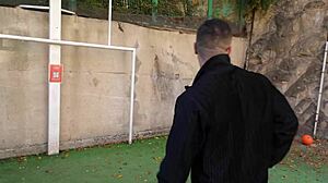 i meet cute basketball blonde and fuck her shaved pussy street doggystyle cumshot!