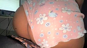 Colombian Stepsister's Big Ass in Short Pajama Shorts Begs for Hard School Fuck