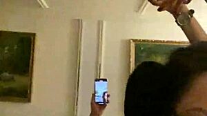 pretty milf neighbor snaps selfies in hotel bathroom and bed