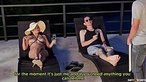 Cheating Wife Fucks Young Waiter While Husband Watches at Hotel?