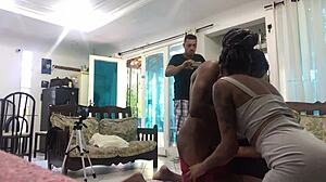 What happens when two latina milfs join one lucky guy for steamy interracial threesome?