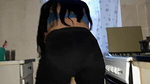 stepmom pops my anal cherry in kitchen hardcore first time strapon fuck!