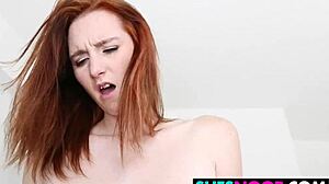 GINGER TEEN DEE DEE LYNN'S FIRST TIME WITH MONSTER COCK BLOWJOB AND HARDCORE NAILING!