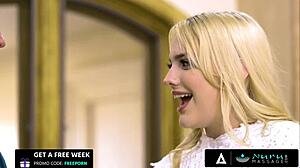 whoa cute teen kenna james naughty nuru plan oils stepdad's cock!