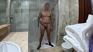 caught jerking in toilet... cleaning maid walks in and helps suck it off?