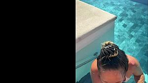 I moan loudly giving public deepthroat bj to my asian girlfriend at costa rica infinity pool