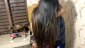 Bangla housewife bends over kitchen counter for brother's rough doggy pounding