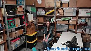 caught shoplifting teen 18+ gets hardcore facial punishment on cam