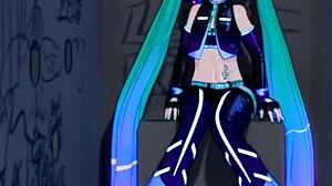 Mantis Miku Sucks Monster Cock Through Glory Hole in Hentai