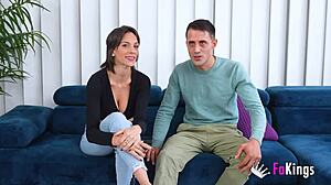 Hot Brunette Hottie Introduces Boyfriend For Rough Cowgirl And Doggystyle Sex!