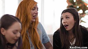 lauren phillips guides teen maya woulfe and lily larimar's first lesbian threesome fun?