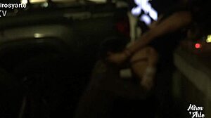 Miroslava's Horny Pussy Dripping as Stranger Licks in Parking Lot