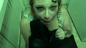 Degradation Slut Licks Cum Off Redhead's Boot!