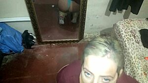 Naughty Blonde Sister-in-Law Blows Chubby Guy Until Cum in Mouth Milf Style