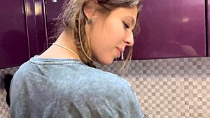 hey dormmate your juicy tits and ass look perfect bent over kitchen counter for my cumshot