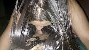 damn ella sucks off her stepdad so good he unloads deep 😍 creampie finish every time 💦