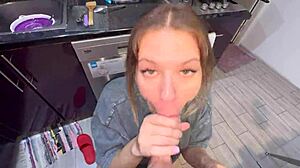 hey dormmate your juicy tits and ass look perfect bent over kitchen counter for my cumshot