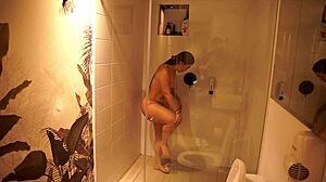Stepmom's Saggy Tits Bounce Naked After Stepson's Bathroom Prank Joke