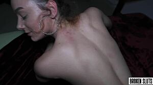 Petite College Teen Drilled Raw Doggy to Missionary Cumshot!