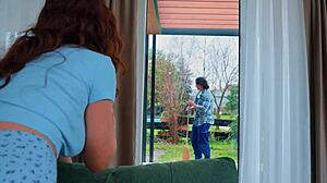 Unfaithful Milf Fucks Gardener Roughly While Husband Watches!