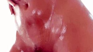 whoa, april olsen's oiled body glistens as zac wild slams monster cock deep in her hairy pussy for evil angel anal