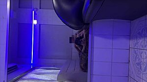 Horny wife gets pussy licked then doggy fucked on sofa cum on ass?