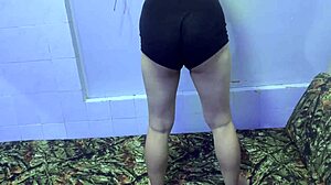 Curvy Japanese Wife's Fat Ass Bounces In Christmas Bed Workout Thong Tease