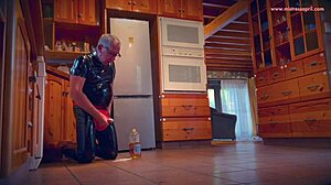 Bound brunette milf submits to dominatrix april's intense fisting and humiliating licks