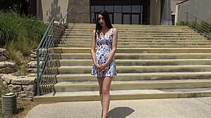 Skinny French Teen Nympho Candie Takes Double Anal Penetration Deep