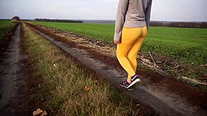 i'm spying on these milfs strutting outdoors in tight yoga pants teasing asses