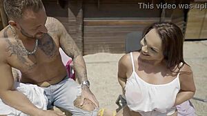 teasing german granny with huge natural tits and big ass takes monster cock doggystyle to mouthful cum