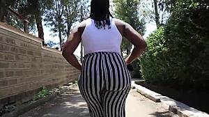 Ebony MILF BBW with Big Booty Gets Bent Over Doggystyle by Big Black Monster Cock Creampie on Ass