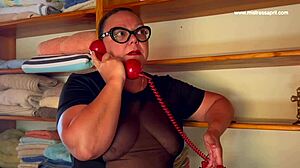 Bound brunette milf submits to dominatrix april's intense fisting and humiliating licks