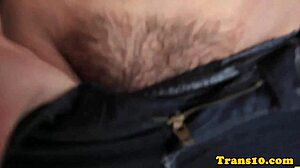 pierced tanned bubblebutt tranny bounces round booty in heels