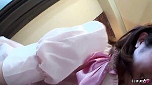 step-sis with big nips chats dirty in pov creampie fuck