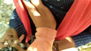 desi girlfriend bends over for boyfriend's hardcore outdoor doggy cumshot