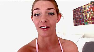 Ally Brooks' 19yo Blonde Deepthroats Huge Cock Swallows Cum