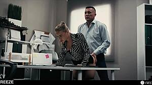 Slutty Blonde's Dream Job? Boss Freezes Time for Deep Face Fuck and Creampie Pound!