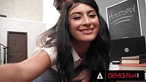 Beautiful Teen Angeline Red Bent Over by Old Teacher's Monster Cock in Classroom